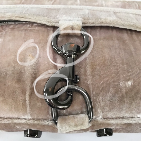 Rebecca Minkoff Mini MAC Velvet Crossbody Bag Tan - Picture 15 of 15